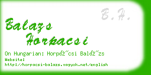 balazs horpacsi business card